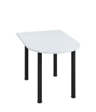 LJ 28 - 12 přístavba jednací, kovová podnož černá, síla desky 25 mm, široká 1200 mm, bílá