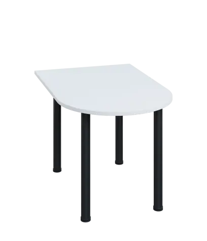 LJ 28 - 12 přístavba jednací, kovová podnož černá, síla desky 25 mm, široká 1200 mm, bílá