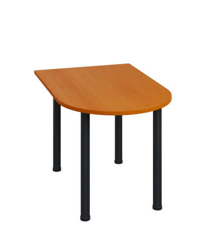 LJ 28 - 12 přístavba jednací, kovová podnož černá, síla desky 25 mm, široká 1200 mm, třešeň šumavská