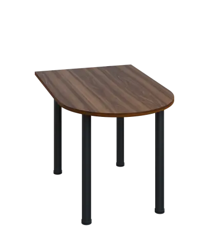 LJ 28 - 12 přístavba jednací, kovová podnož černá, síla desky 25 mm, široká 1200 mm, ořech královský