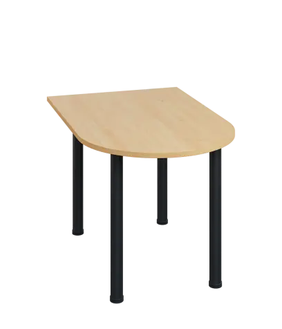 LJ 28 - 12 přístavba jednací, kovová podnož černá, síla desky 25 mm, široká 1200 mm, javor horský