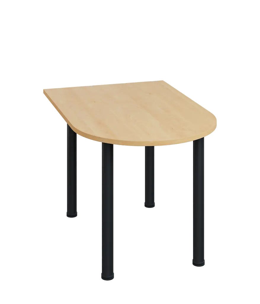 LJ 28 - 12 přístavba jednací, kovová podnož černá, síla desky 25 mm, široká 1200 mm, javor horský