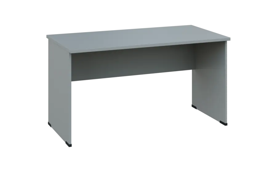 OPL 27 - 14 stůl kancelářský, dřevěná podnož, deska 25 mm, široký 1400 mm, šedá