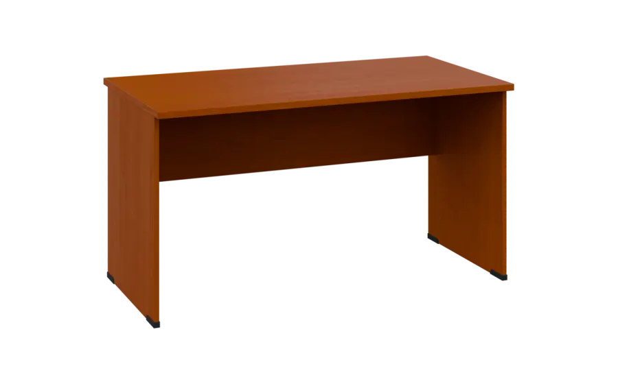 OPL 27 - 14 stůl kancelářský, dřevěná podnož, deska 25 mm, široký 1400 mm, třešeň šumavská