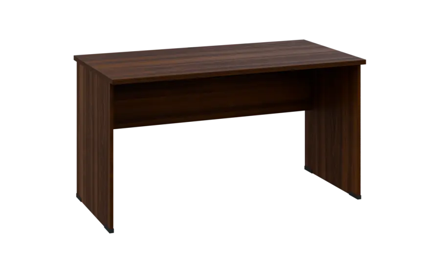 OPL 27 - 14 stůl kancelářský, dřevěná podnož, deska 25 mm, široký 1400 mm, ořech královský