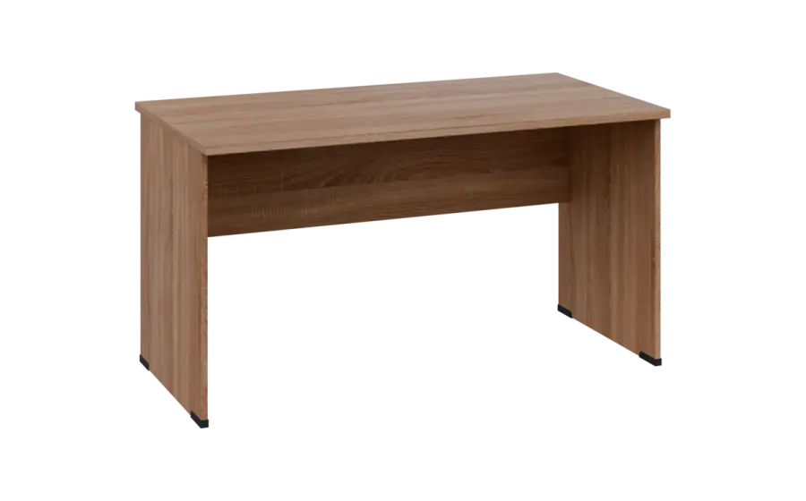 OPL 27 - 14 stůl kancelářský, dřevěná podnož, deska 25 mm, široký 1400 mm, dub bardolino