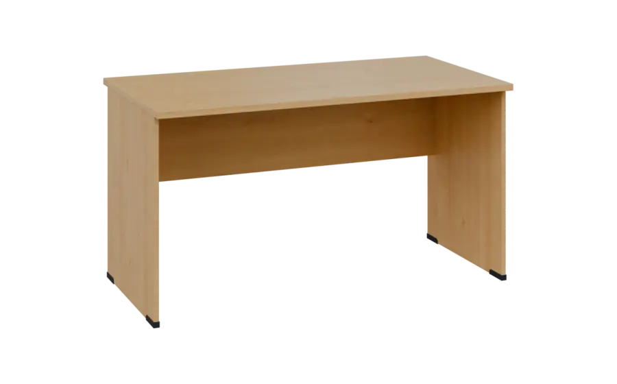 OPL 27 - 14 stůl kancelářský, dřevěná podnož, deska 25 mm, široký 1400 mm, javor horský