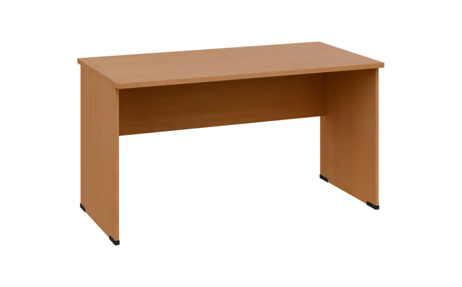 OPL 27 - 14 stůl kancelářský, dřevěná podnož, deska 25 mm, široký 1400 mm, buk royal