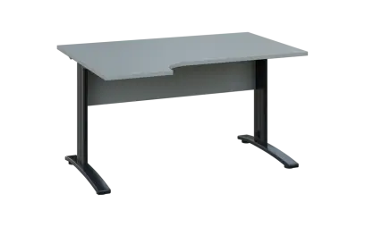 ORK 28 - 144 stůl kancelářský, rohový, levý, kovová podnož černá, deska 25 mm, široký 1400 mm, šedá ORK 28 - 144 stůl kancelářský, rohový, levý, kovová podnož černá, deska 25 mm, široký 1400 mm, šedá