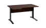 ORK 28 - 144 stůl kancelářský, rohový, levý, kovová podnož černá, deska 25 mm, široký 1400 mm, ořech královský