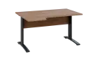 ORK 28 - 144 stůl kancelářský, rohový, levý, kovová podnož černá, deska 25 mm, široký 1400 mm, dub b
