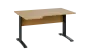 ORK 28 - 144 stůl kancelářský, rohový, levý, kovová podnož černá, deska 25 mm, široký 1400 mm, javor horský