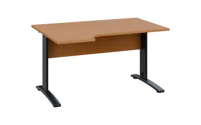 ORK 28 - 144 stůl kancelářský, rohový, levý, kovová podnož černá, deska 25 mm, široký 1400 mm, buk r ORK 28 - 144 stůl kancelářský, rohový, levý, kovová podnož černá, deska 25 mm, široký 1400 mm, buk royal