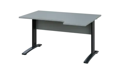 ORK 28 - 144 stůl kancelářský, rohový, pravý, kovová podnož černá, deska 25 mm, široký 1400 mm, šedá ORK 28 - 144 stůl kancelářský, rohový, pravý, kovová podnož černá, deska 25 mm, široký 1400 mm, šedá