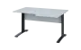 ORK 28 - 146 stůl kancelářský, rohový, pravý, kovová podnož černá, deska 25 mm, široký 1400 mm, bílá