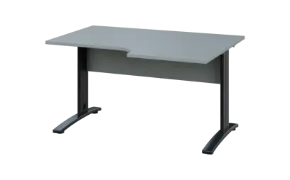 ORK 28 - 146 stůl kancelářský, rohový, pravý, kovová podnož černá, deska 25 mm, široký 1400 mm, šedá ORK 28 - 146 stůl kancelářský, rohový, pravý, kovová podnož černá, deska 25 mm, široký 1400 mm, šedá