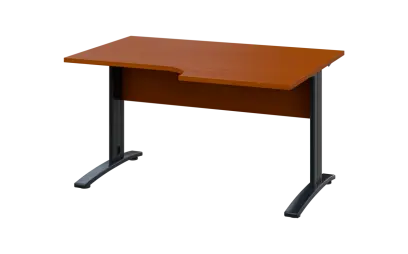 ORK 28 - 146 stůl kancelářský, rohový, pravý, kovová podnož černá, deska 25 mm, široký 1400 mm, třešeň šumavská