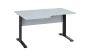 ORK 28 - 146 stůl kancelářský, rohový, levý, kovová podnož černá, deska 25 mm, široký 1400 mm, bílá