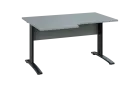 ORK 28 - 146 stůl kancelářský, rohový, levý, kovová podnož černá, deska 25 mm, široký 1400 mm, šedá