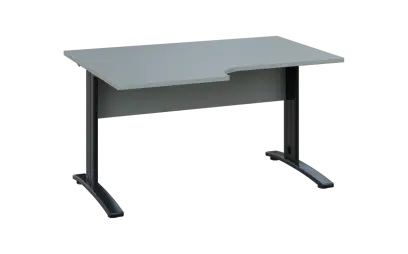 ORK 28 - 146 stůl kancelářský, rohový, levý, kovová podnož černá, deska 25 mm, široký 1400 mm, šedá ORK 28 - 146 stůl kancelářský, rohový, levý, kovová podnož černá, deska 25 mm, široký 1400 mm, šedá