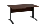 ORK 28 - 146 stůl kancelářský, rohový, levý, kovová podnož černá, deska 25 mm, široký 1400 mm, ořech královský