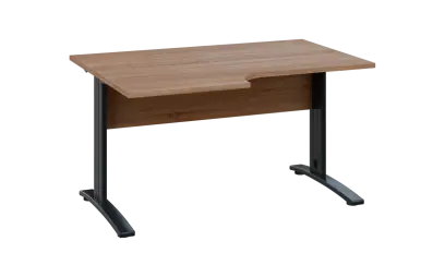ORK 28 - 146 stůl kancelářský, rohový, levý, kovová podnož černá, deska 25 mm, široký 1400 mm, dub bardolino