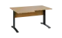 ORK 28 - 146 stůl kancelářský, rohový, levý, kovová podnož černá, deska 25 mm, široký 1400 mm, javor horský