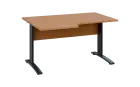 ORK 28 - 146 stůl kancelářský, rohový, levý, kovová podnož černá, deska 25 mm, široký 1400 mm, buk r