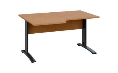 ORK 28 - 146 stůl kancelářský, rohový, levý, kovová podnož černá, deska 25 mm, široký 1400 mm, buk r ORK 28 - 146 stůl kancelářský, rohový, levý, kovová podnož černá, deska 25 mm, široký 1400 mm, buk royal