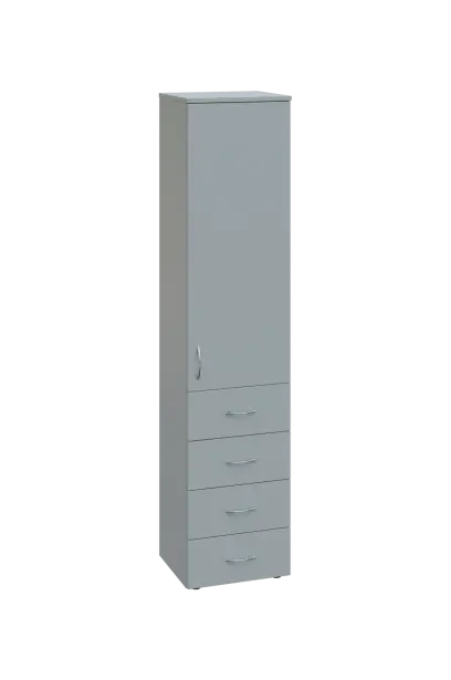 EN 5 - 44ZD skříň 4-zásuvková/1-dveřová, úzká, pravá lamino - šedá