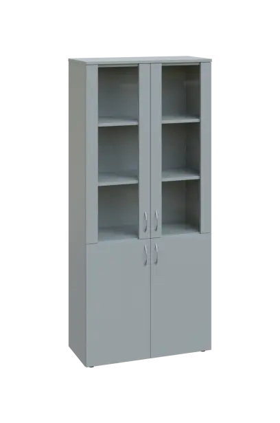 EN 5 - 8DS skříň 4-dveřová/2-sklo/, široká lamino - šedá