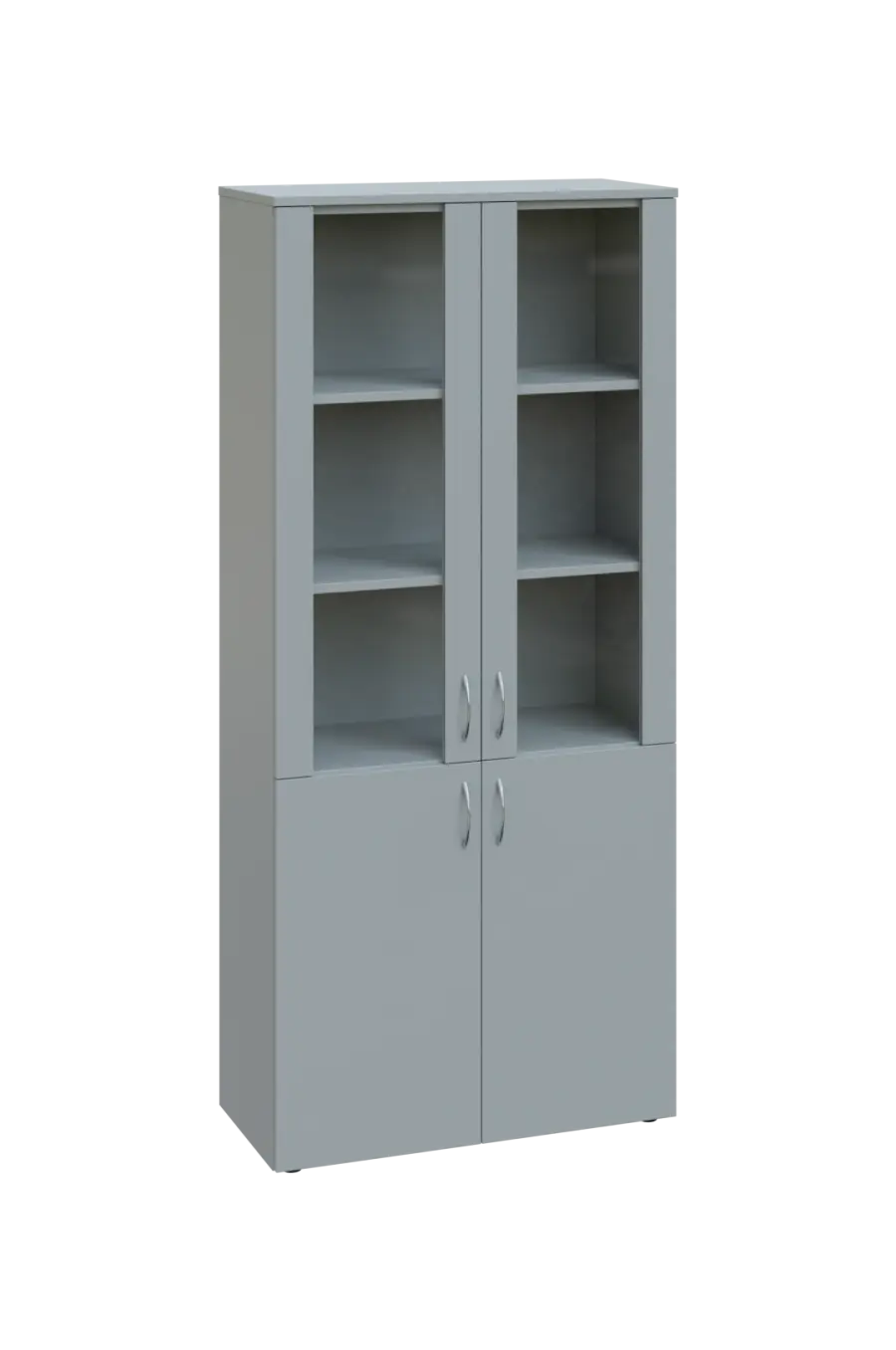 EN 5 - 8DS skříň 4-dveřová/2-sklo/, široká lamino - šedá