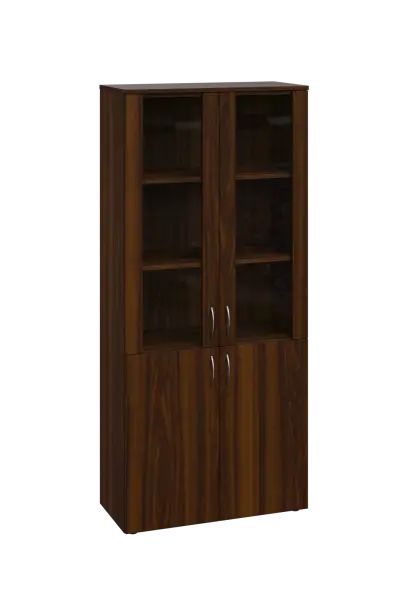 EN 5 - 8DS skříň 4-dveřová/2-sklo/, široká lamino - ořech královský