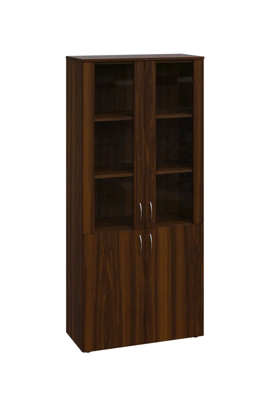 EN 5 - 8DS skříň 4-dveřová/2-sklo/, široká lamino - ořech královský