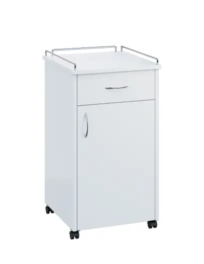 NSL - 14 KO stolek noční k lůžku, pravostranný lamino - bílá