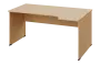 ERL 18 - 164 stůl kancelářský, rohový, pravý, dřevěná podnož, deska 18 mm, široký 1600 mm, bříza světlá