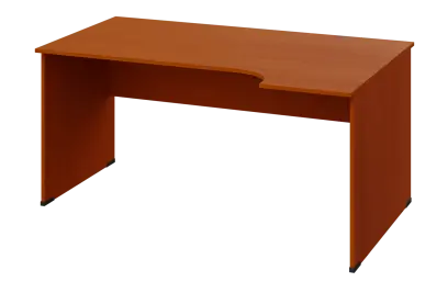 ERL 18 - 164 stůl kancelářský, rohový, pravý, dřevěná podnož, deska 18 mm, široký 1600 mm, třešeň šumavská