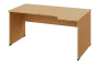 ERL 18 - 164 stůl kancelářský, rohový, pravý, dřevěná podnož, deska 18 mm, široký 1600 mm, javor horský