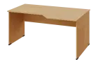 EZL 18 - 166 stůl kancelářský, rohový, pravý, dřevěná podnož, deska 18 mm, široký 1600 mm, javor hor