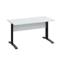 LK 27 - 14 stůl kancelářský, kovová podnož černá, deska 25 mm, široký 1400 mm, bílá