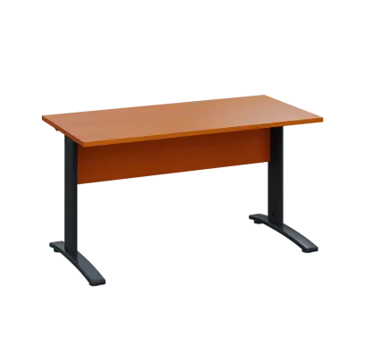 LK 27 - 14 stůl kancelářský, kovová podnož černá, deska 25 mm, široký 1400 mm, třešeň šumavská