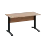 LK 27 - 14 stůl kancelářský, kovová podnož černá, deska 25 mm, široký 1400 mm, dub bardolino
