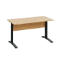 LK 27 - 14 stůl kancelářský, kovová podnož černá, deska 25 mm, široký 1400 mm, javor horský