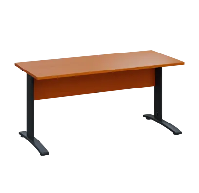 LK 27 - 16 stůl kancelářský, kovová podnož černá, deska 25 mm, široký 1600 mm, třešeň šumavská