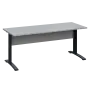 LK 27 - 18 stůl kancelářský, kovová podnož černá, deska 25 mm, široký 1800 mm, šedá