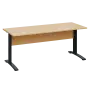 LK 27 - 18 stůl kancelářský, kovová podnož černá, deska 25 mm, široký 1800 mm, javor horský