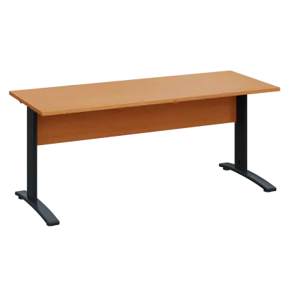 LK 27 - 18 stůl kancelářský, kovová podnož černá, deska 25 mm, široký 1800 mm, buk Royal