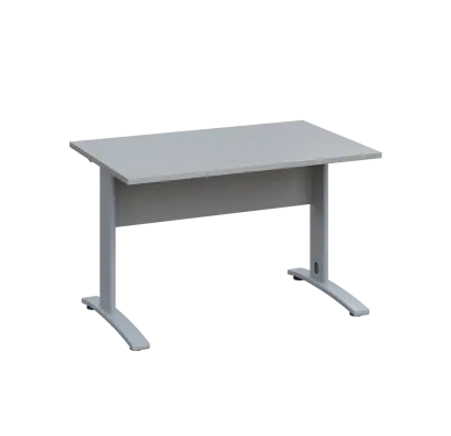LK 28 - 12 stůl kancelářský, kovová podnož stříbrná, deska 25 mm, široký 1200 mm, šedá