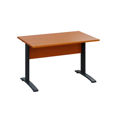 LK 28 - 12 stůl kancelářský, kovová podnož černá, deska 25 mm, široký 1200 mm, třešeň šumavská