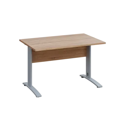 LK 28 - 12 stůl kancelářský, kovová podnož stříbrná, deska 25 mm, široký 1200 mm, dub bardolino